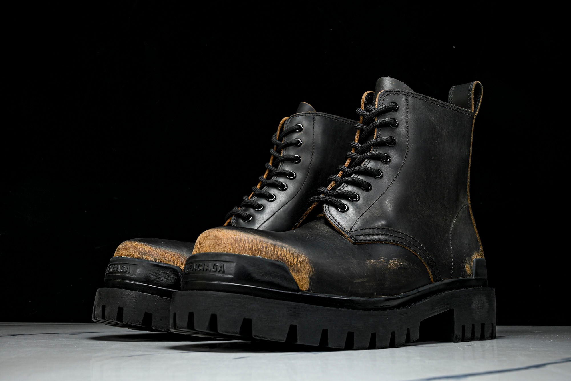 Вalenciaga Strike Boot 'Worn-Out Black Brown'