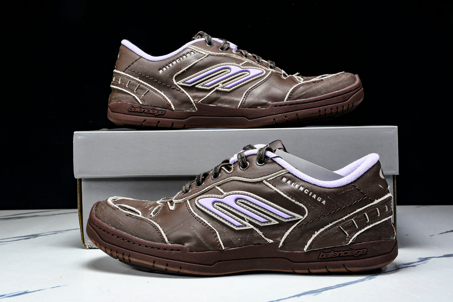 Вalenciaga Hamptons Worn-Out Sneaker 'Brown Lilac'