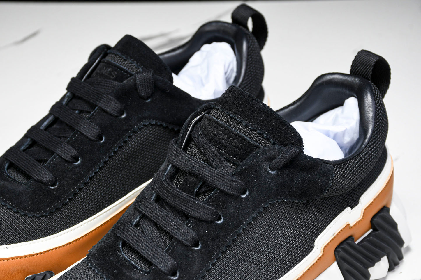 Hermès Bouncing Sneaker Panelled 'Noir Marron Blanc'