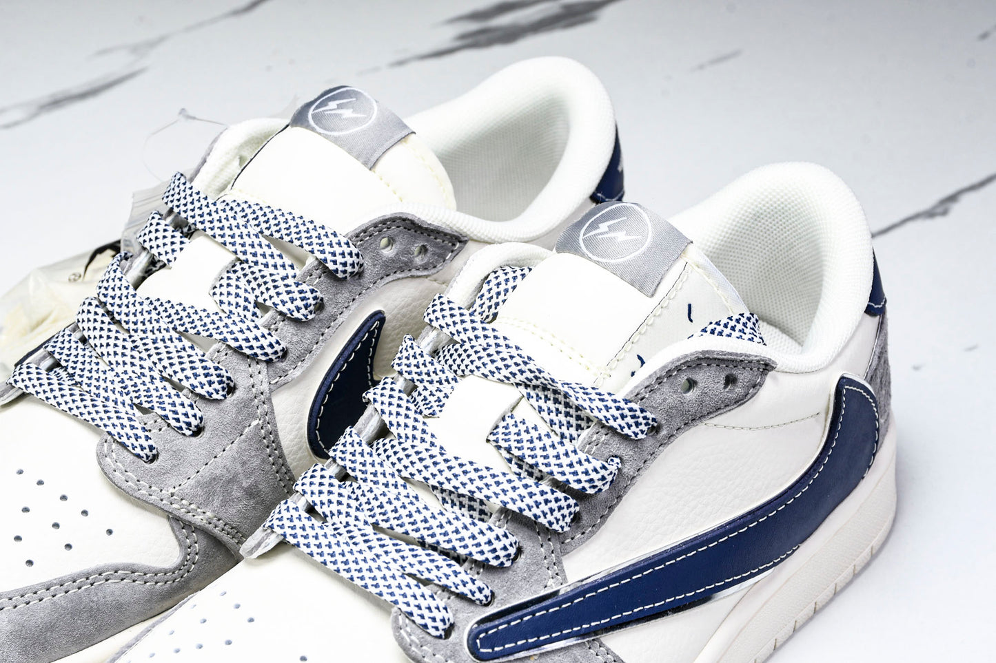 Travis Scott AJ1 Low x Fragment 'Grey Navy' (Custom)