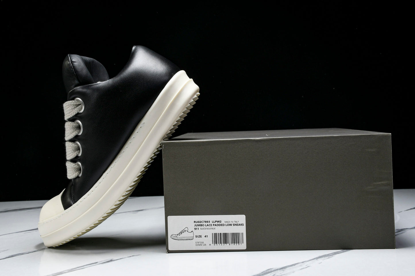 Rick Owens Luxor Jumbo Lace Padded Low 'Black'