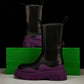 Вottega Veneta Tire Chelsea Boots 'Black Purple'