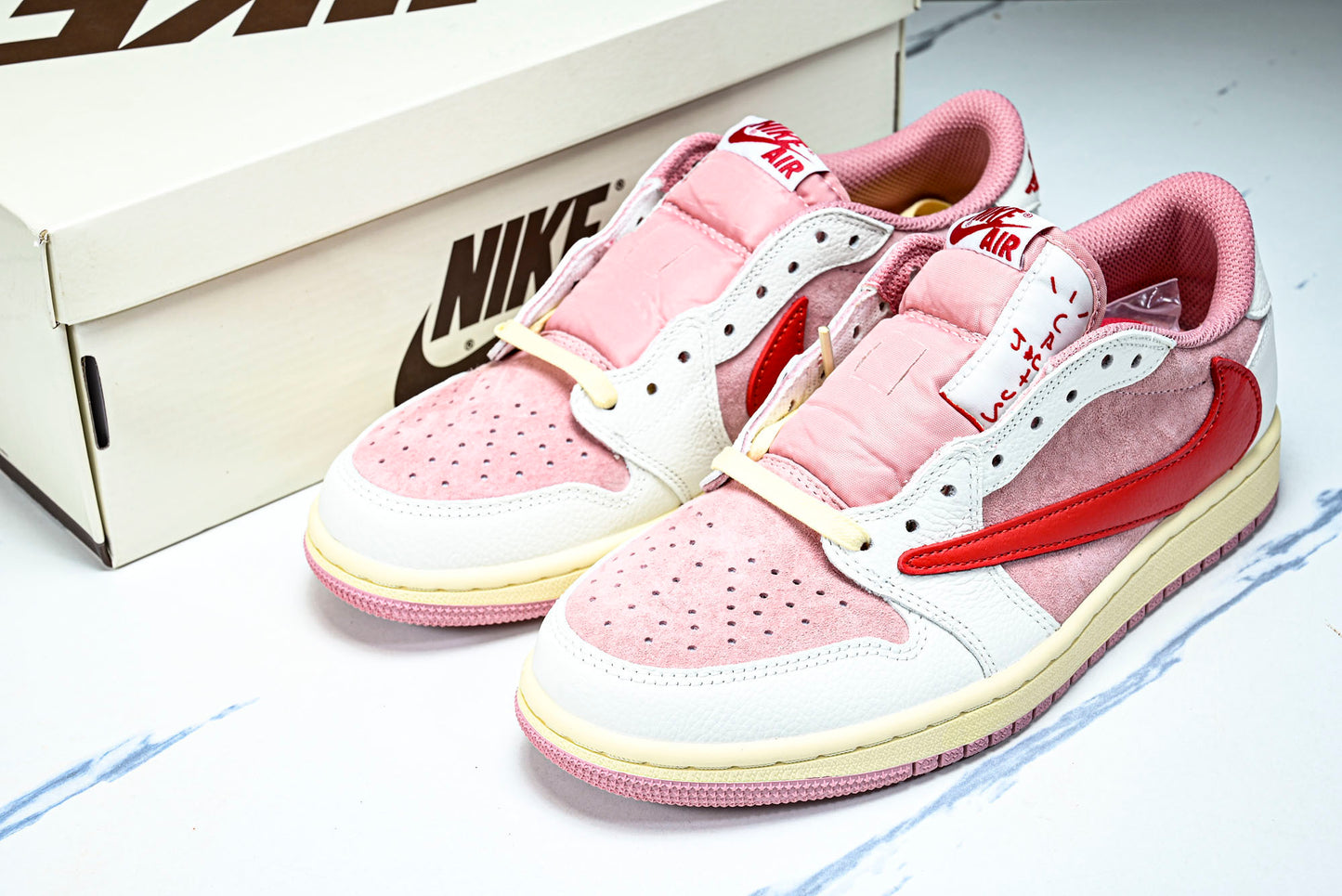 Travis Scott AJ1 Retro Low OG 'Tropical Pink'
