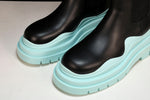 Вottega Veneta Tire Chelsea Boots 'Black Teal Blue'