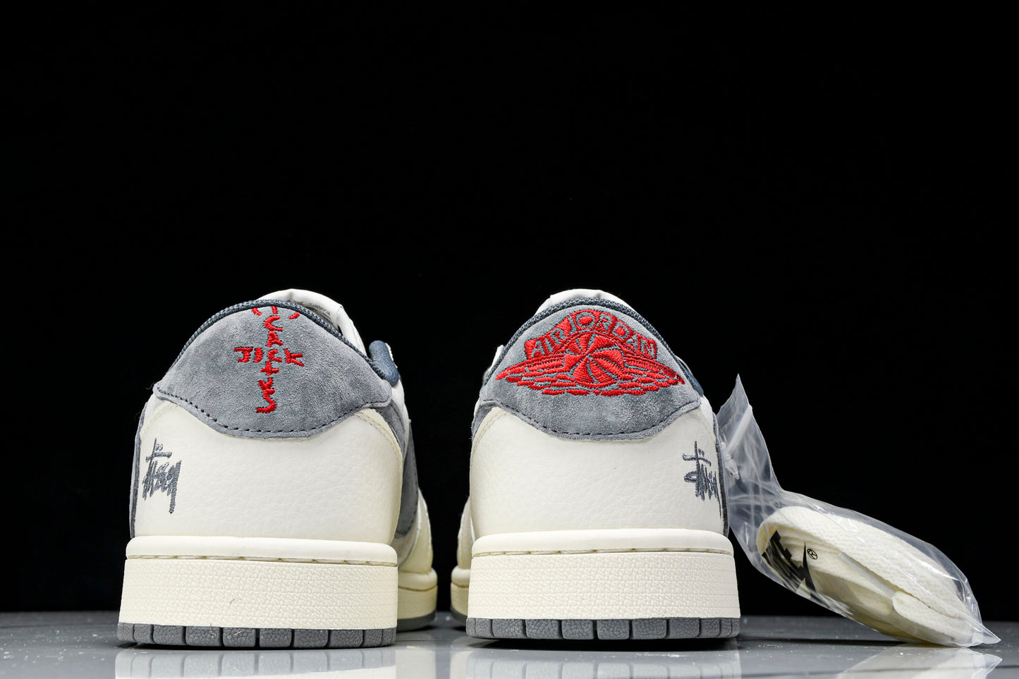 Travis Scott AJ1 Low x Stussy 'Grey White' (Custom)
