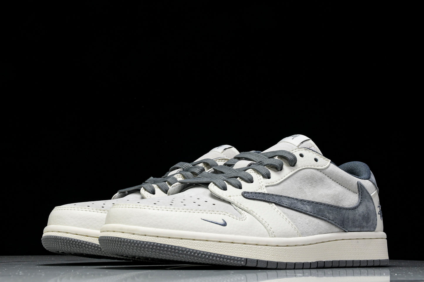 Travis Scott AJ1 Low x Stussy 'Grey White' (Custom)