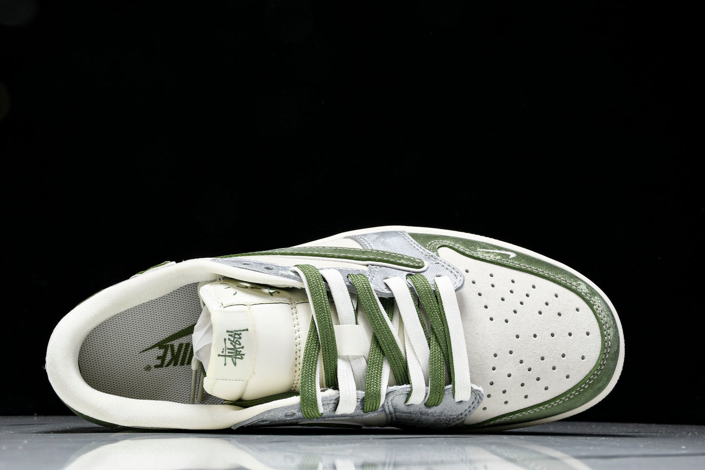 Travis Scott AJ1 Low x Stussy 'Green Grey' (Custom)