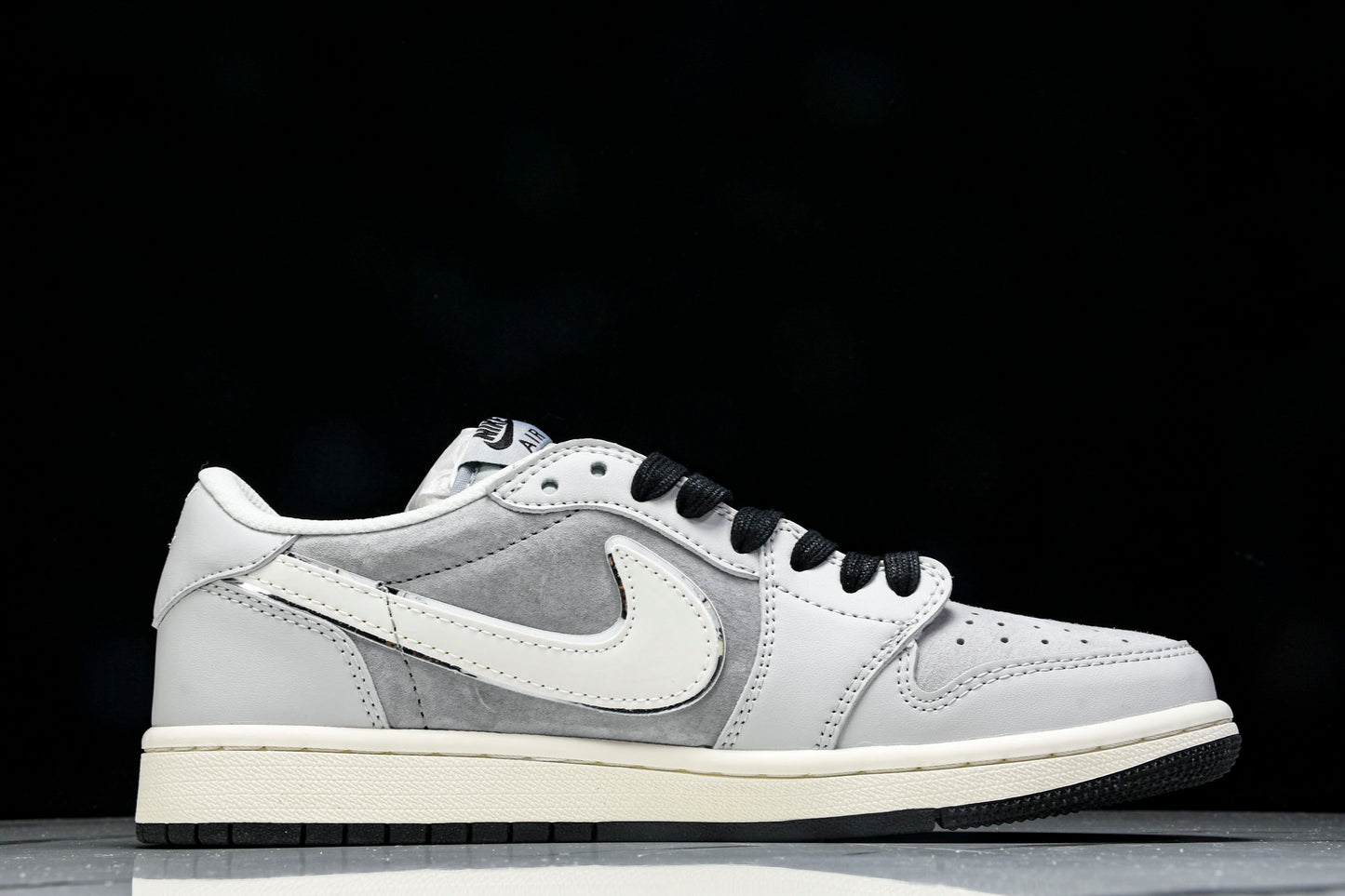 Travis Scott AJ1 Low x Stussy 'Silver Grey' (Custom)