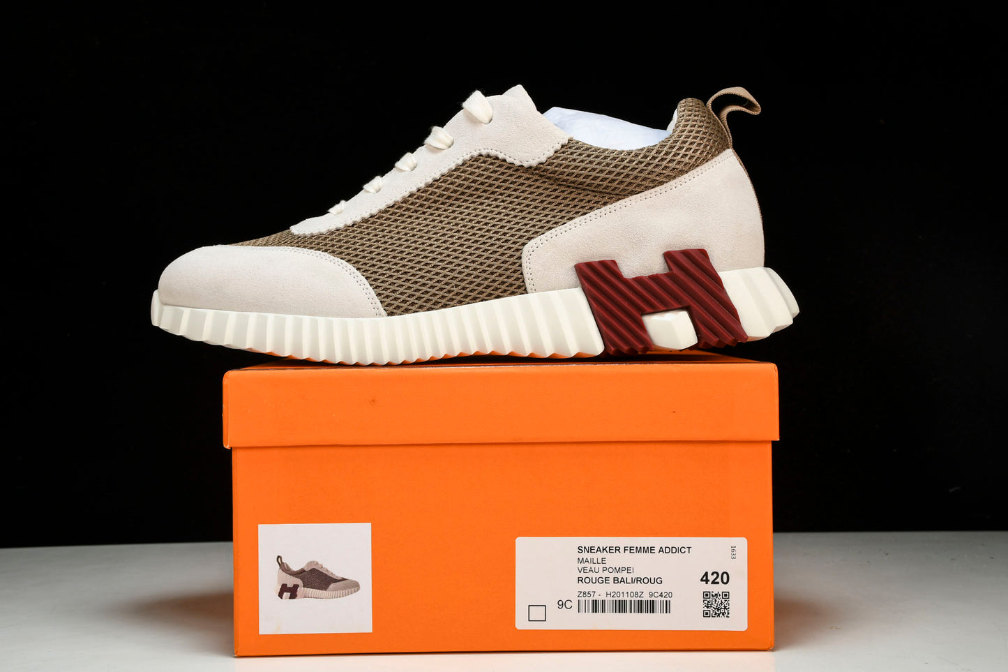 Нermès Bouncing Sneaker 'Beige Argile Blanc'