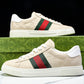 Guссi Ace Web 'Embossed Beige Monogram'