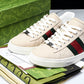 Guссi Ace Web 'Embossed Beige Monogram'