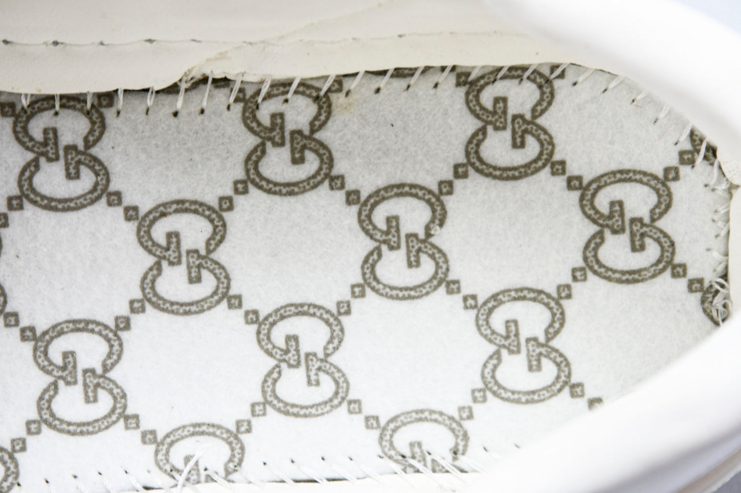 Guссi Ace Web 'Embossed Beige Monogram'
