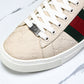 Guссi Ace Web 'Embossed Beige Monogram'