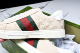 Guссi Ace Web 'Embossed Beige Monogram'