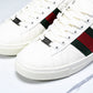 Guссi Ace Web 'Embossed White Monogram'