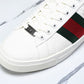 Guссi Ace Web 'Embossed White Monogram'