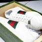 Guссi Ace Web 'Embossed White Monogram'