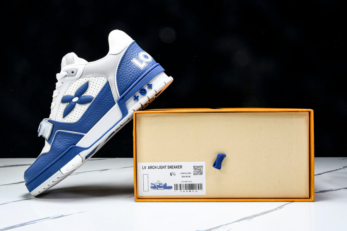 Louis Vuittоп Trainer Low Velcro Strap 'Perforated Blue'