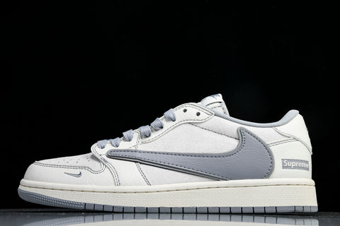 Travis Scott AJ1 Low x Supreme 'White Grey 2.0' (Custom)
