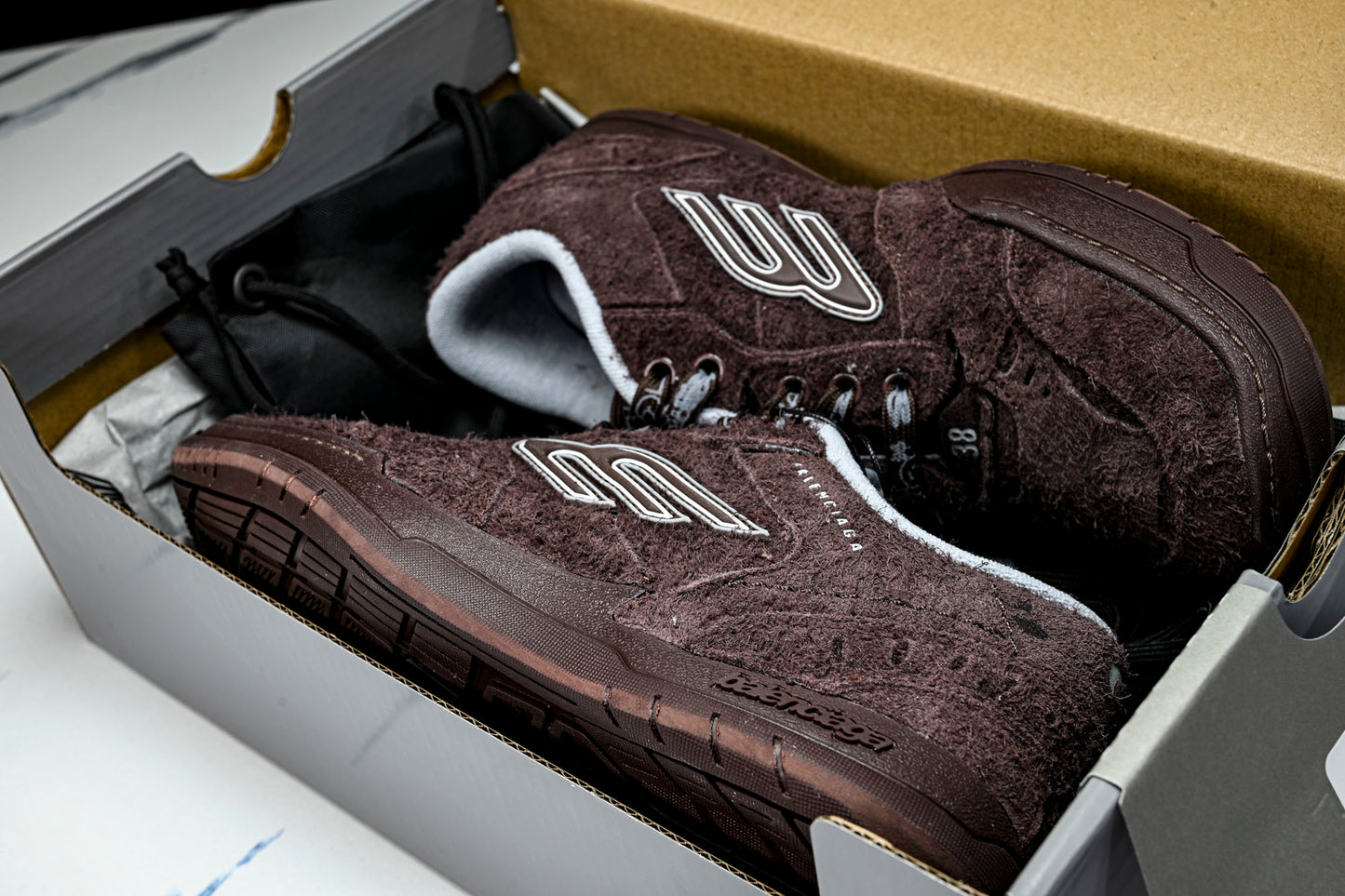 Вalenciaga Hamptons Suede Sneaker 'Dark Brown'