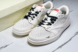 Travis Scott AJ1 Low x Supreme 'White Black Sole' (Custom)