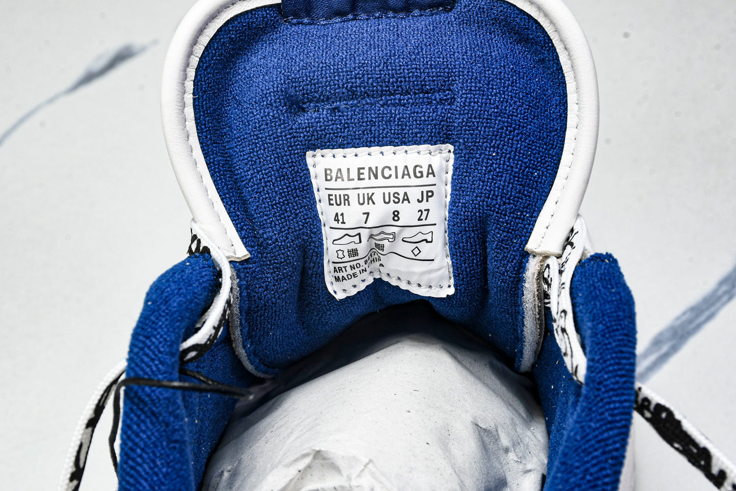 Вalenciaga Hamptons Worn-Out Sneaker 'White Blue'