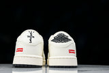 Travis Scott AJ1 Low x Supreme 'White Black Sole' (Custom)