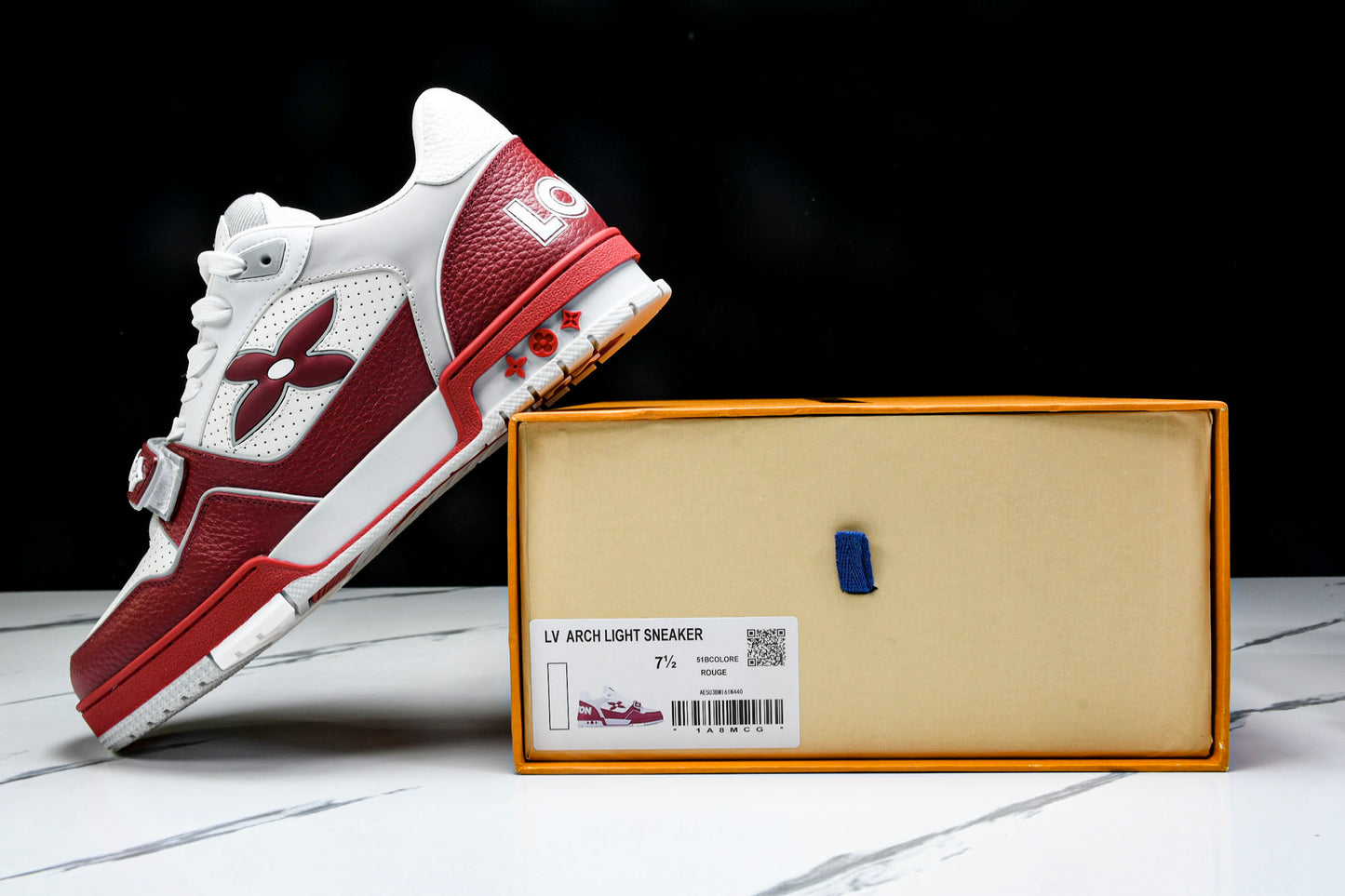 Louis Vuittоп Trainer Low Velcro Strap 'Perforated Red'