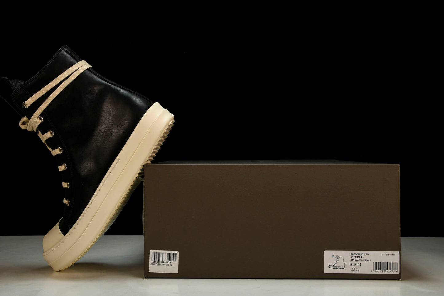 Rick Owens Ramones High EDFU 'Black Milk'