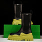 Вottega Veneta Tire Chelsea Boots 'Black Yellow'