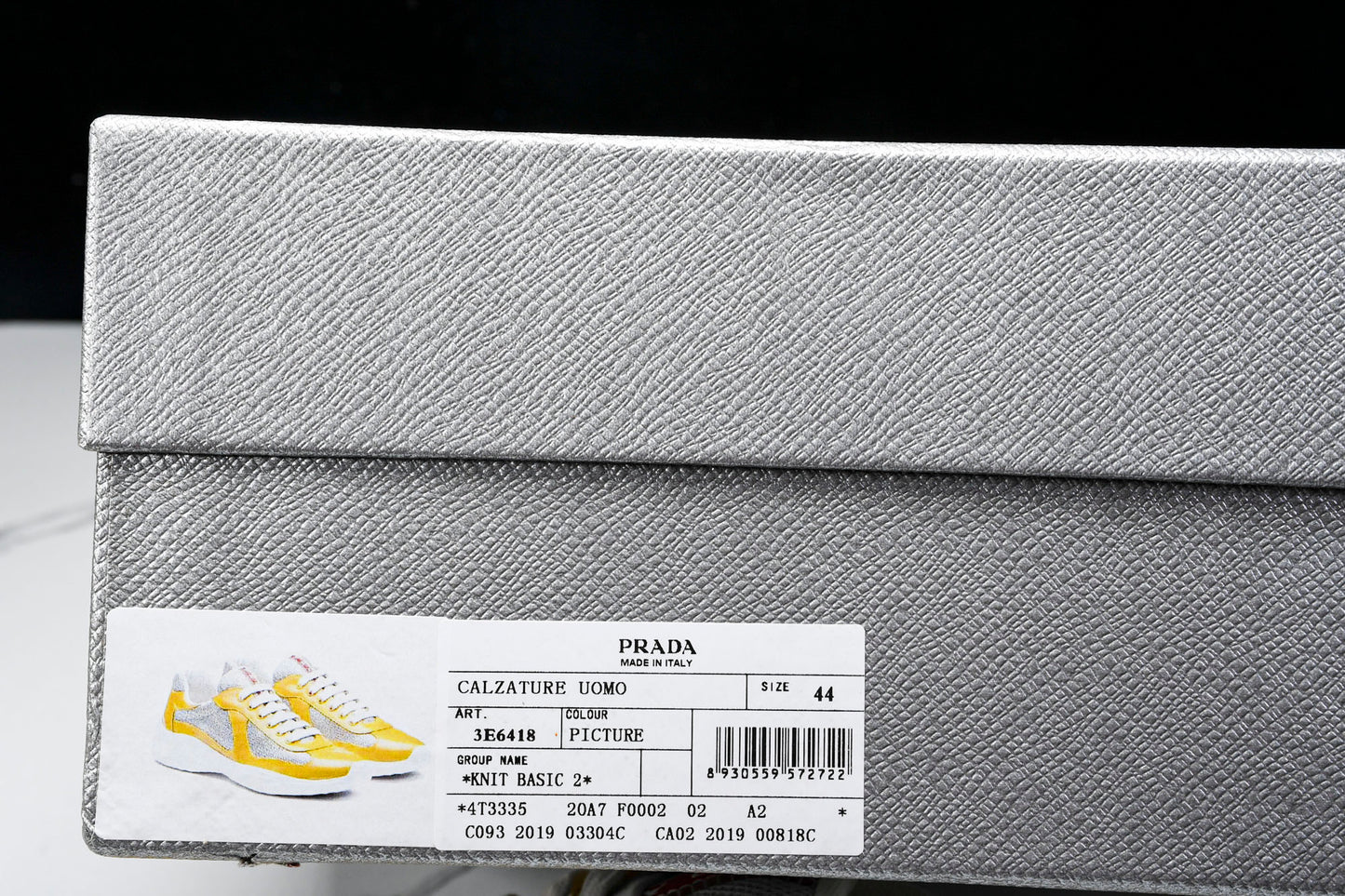 Prada America's Cup Sneaker 'Yellow Silver'
