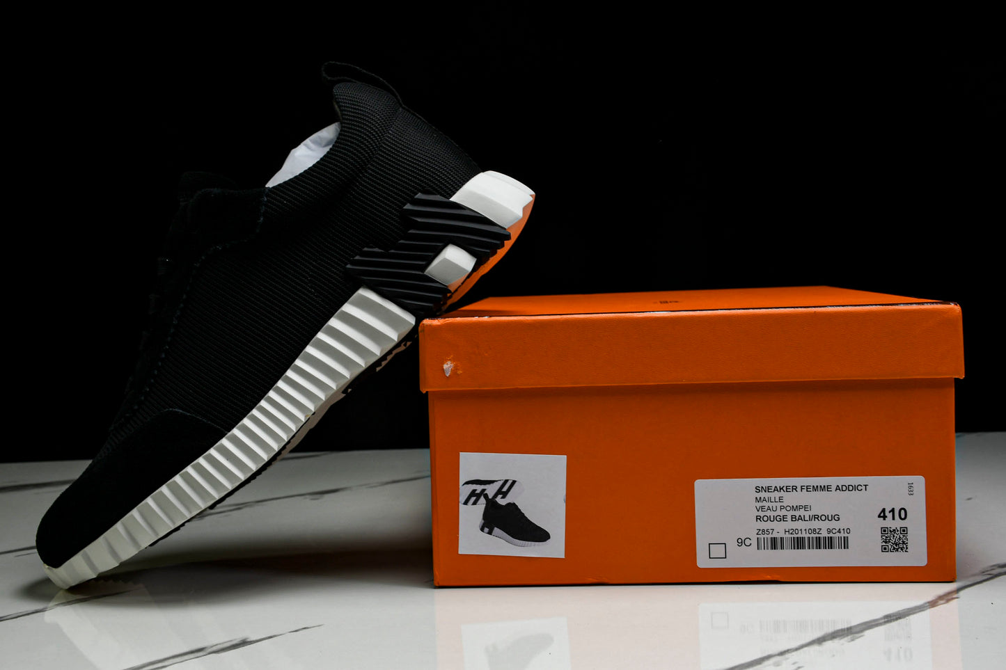 Hermès Bouncing Sneaker 'Noir Blanc'