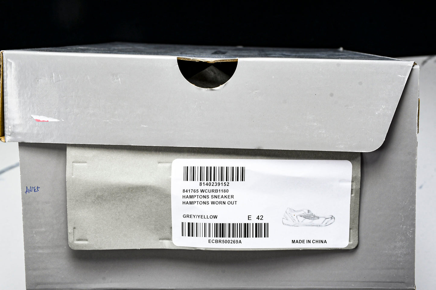 Вalenciaga Hamptons Worn-Out Sneaker 'Grey Yellow'