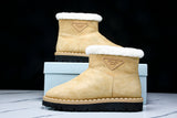 Prada Suede Booties 'Beige'