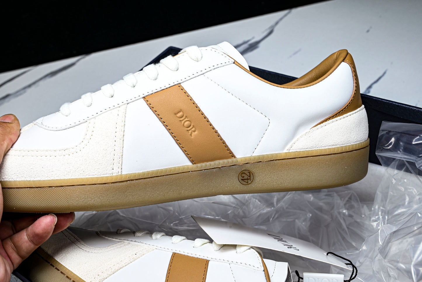 D1or B01 Matchpoint Sneaker 'Cognac White'