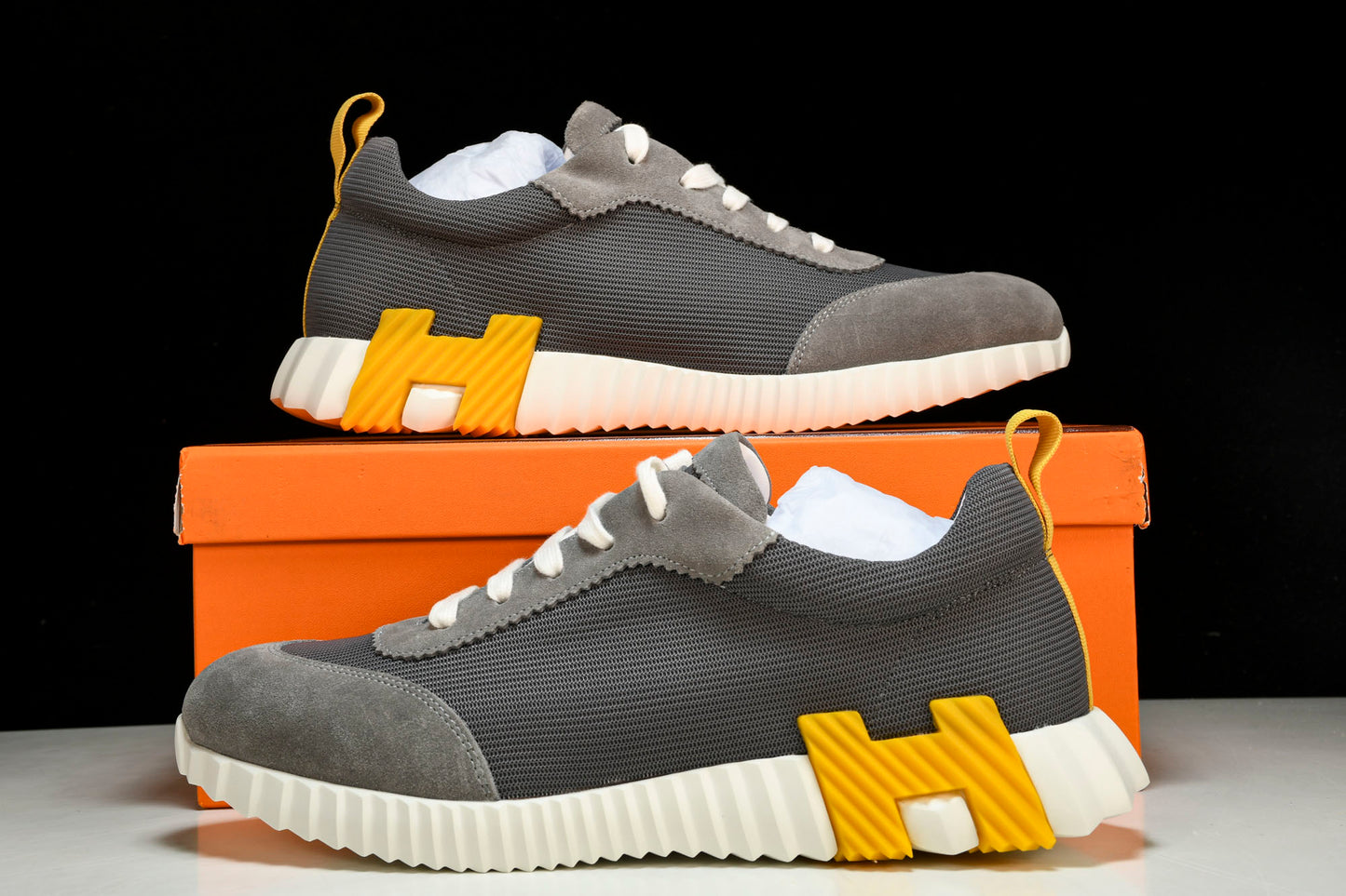 Hermès Bouncing Sneaker 'Gris Jaune'