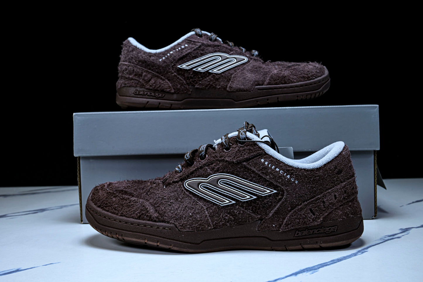 Вalenciaga Hamptons Suede Sneaker 'Dark Brown'