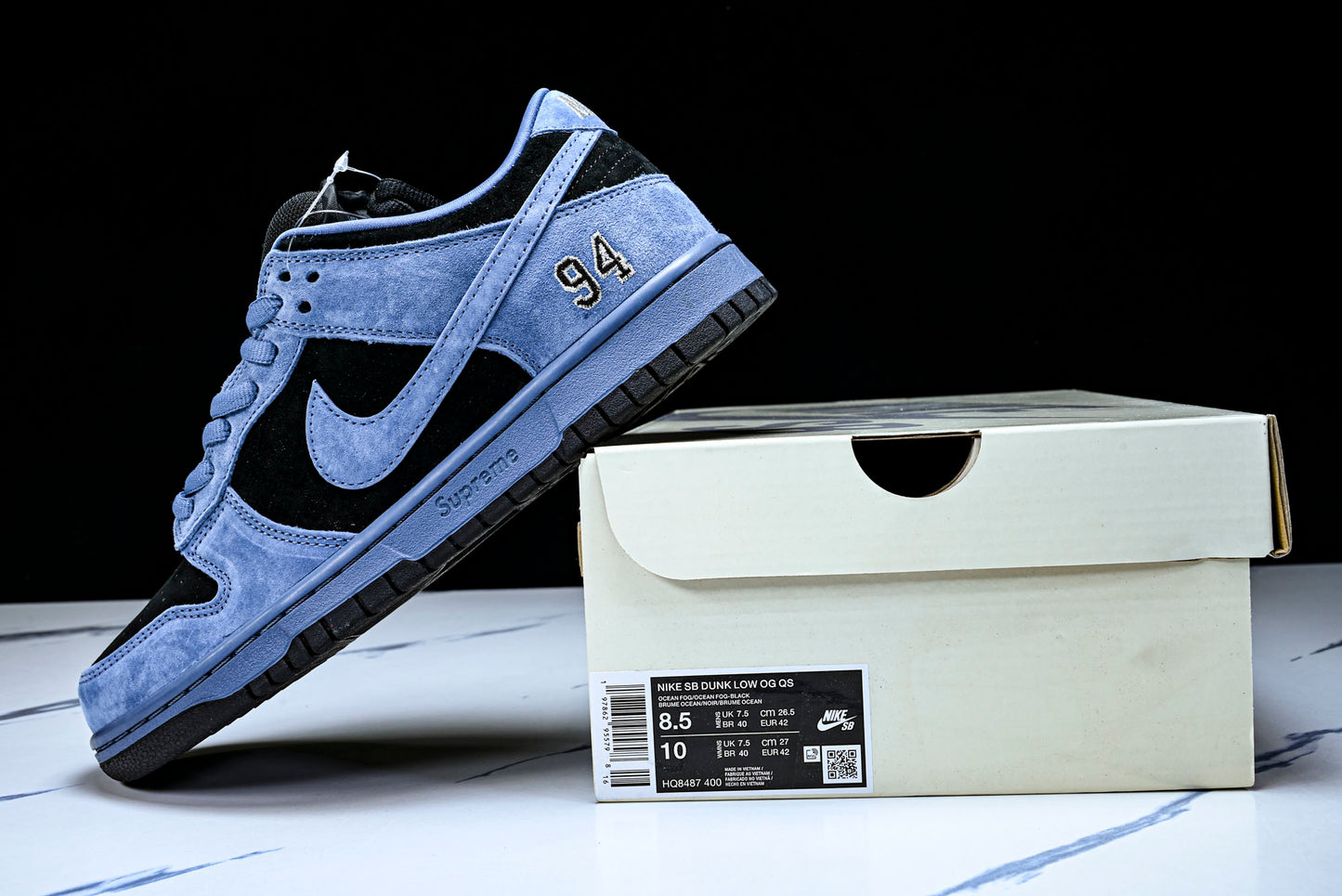 SB Dnk Low x Supreme 94 Ocean Fog