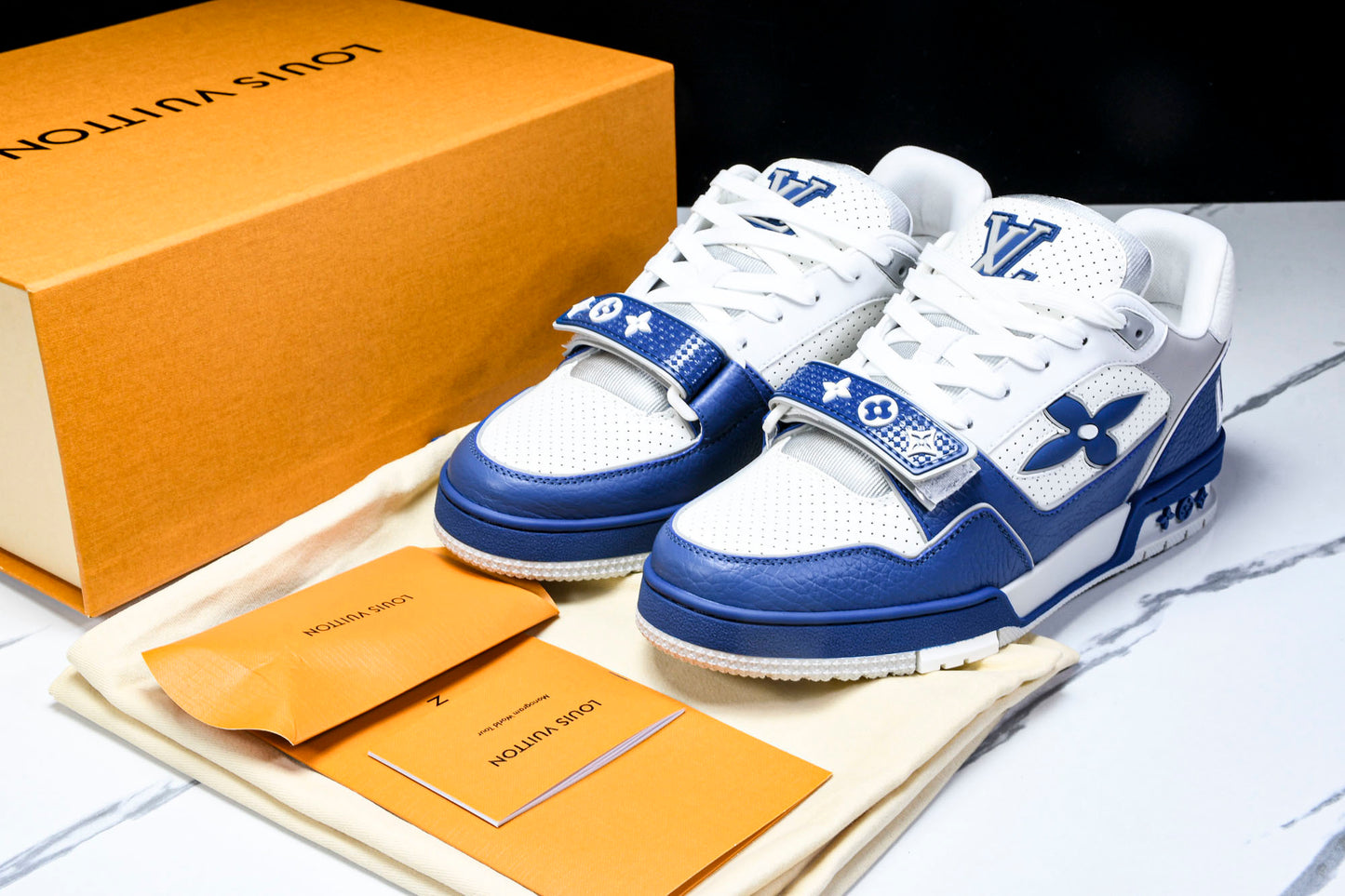 Louis Vuittоп Trainer Low Velcro Strap 'Perforated Blue'