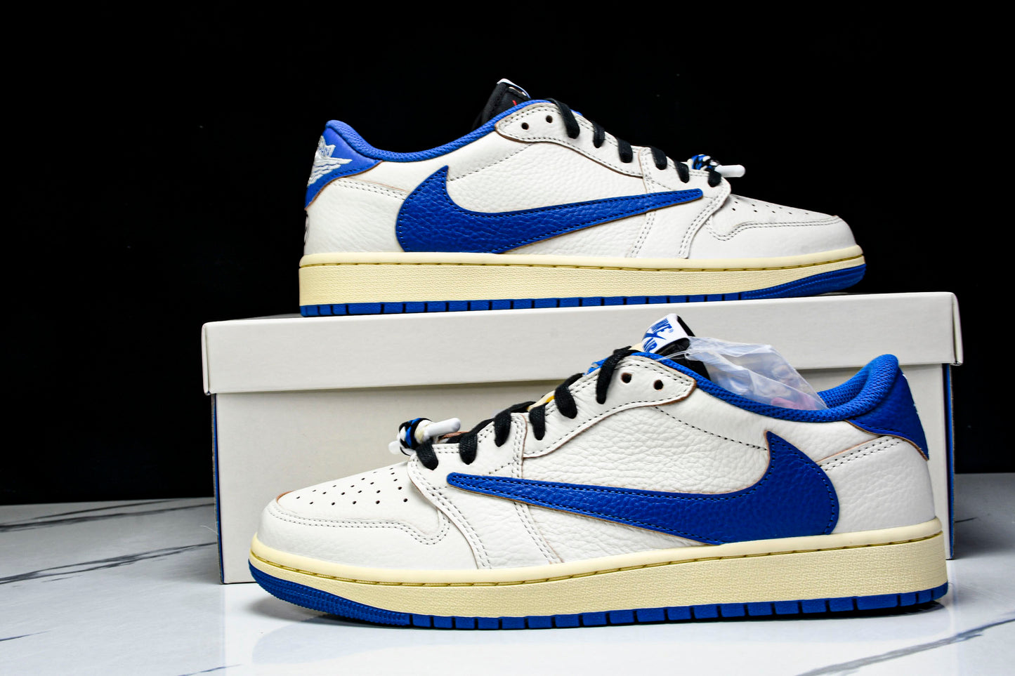 Travis Scott AJ1 Retro Low OG x Fragment ‘Sail Military Blue’