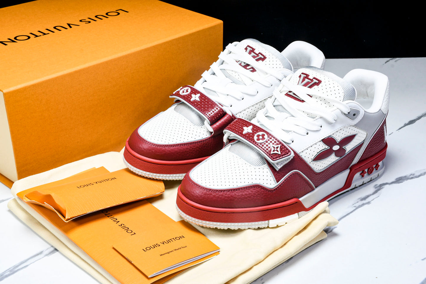 Louis Vuittоп Trainer Low Velcro Strap 'Perforated Red'