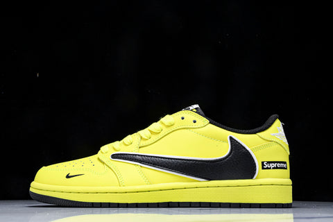Travis Scott AJ1 Low x Supreme 'Yellow Black' (Custom)