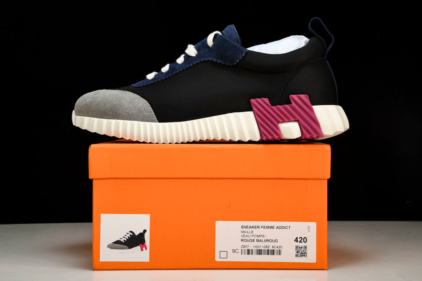 Hermès Bouncing Sneaker 'Noir Bordeaux'