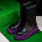 Вottega Veneta Tire Chelsea Boots 'Black Purple'