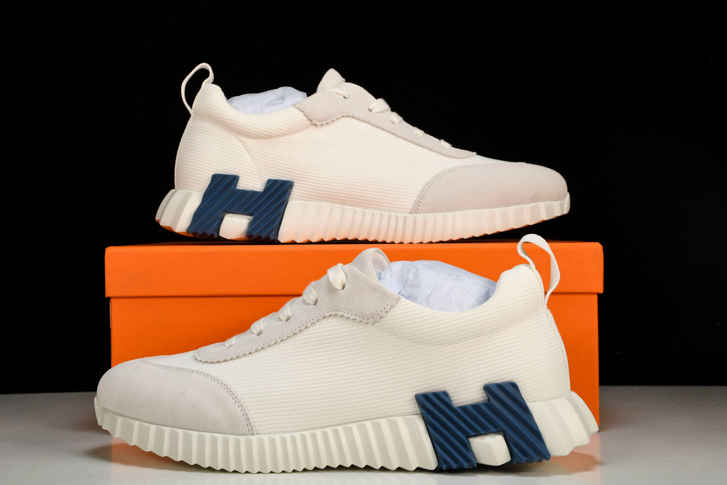 Hermès Bouncing Sneaker 'Blanc Bleu'