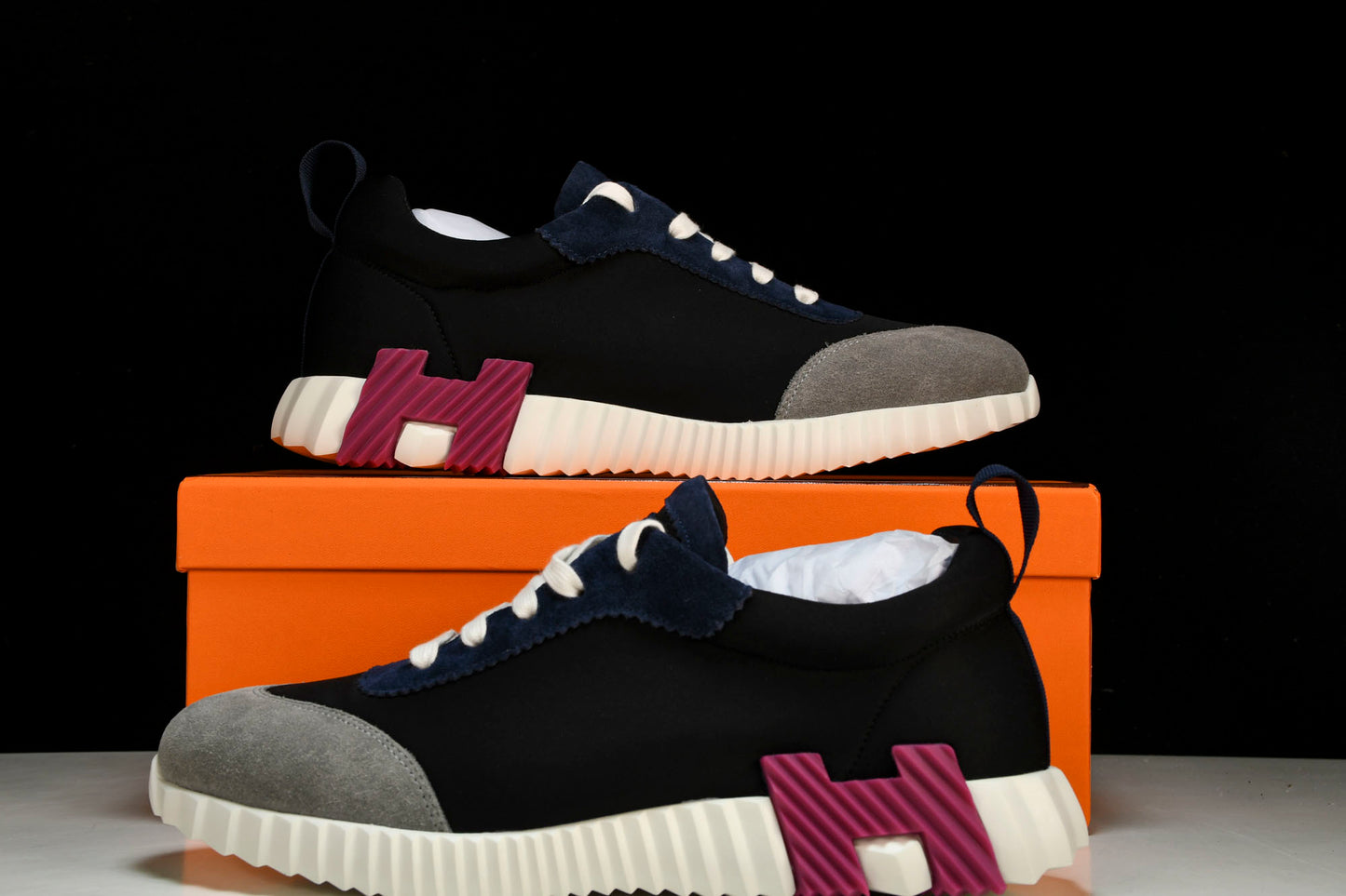 Hermès Bouncing Sneaker 'Noir Bordeaux'