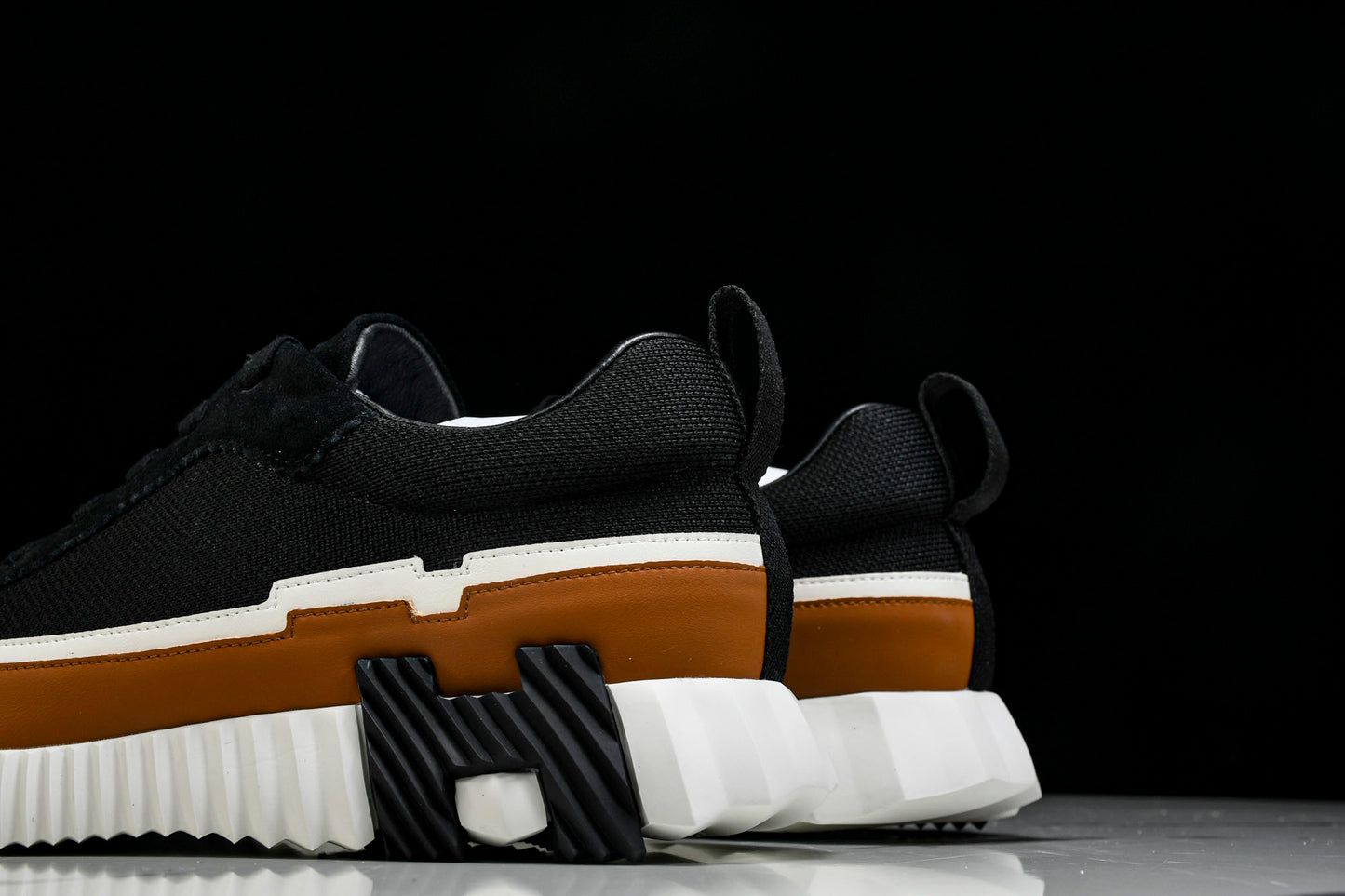 Hermès Bouncing Sneaker Panelled 'Noir Marron Blanc'