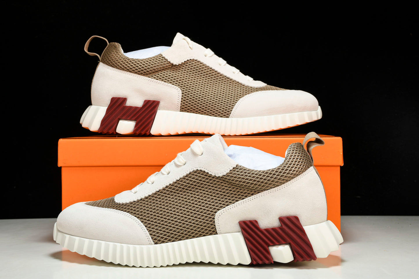 Hermès Bouncing Sneaker 'Beige Argile Blanc'