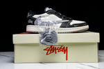 Travis Scott AJ1 Low x Stussy 'Black White Grey' (Custom)