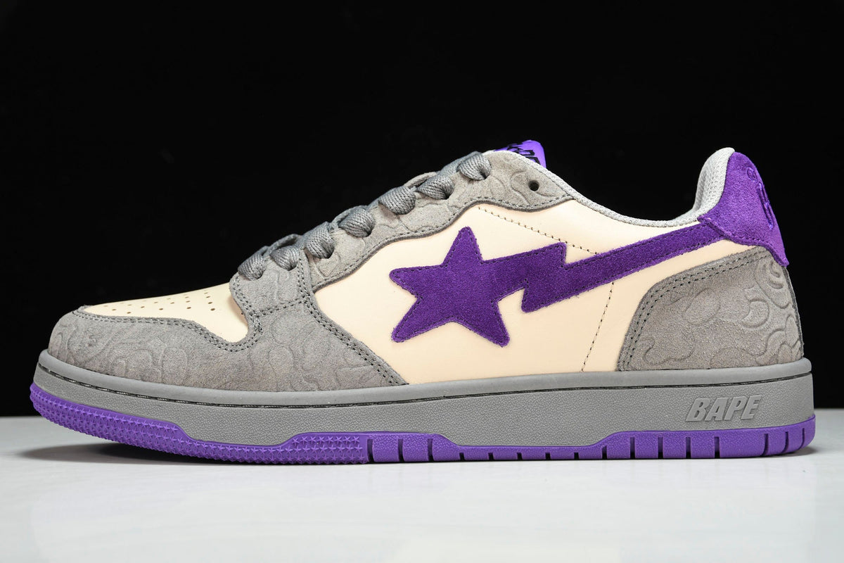 A Bathing Ape Bape Court Sta ‘Mist Grey Royal Purple’ – Drip Locker Global